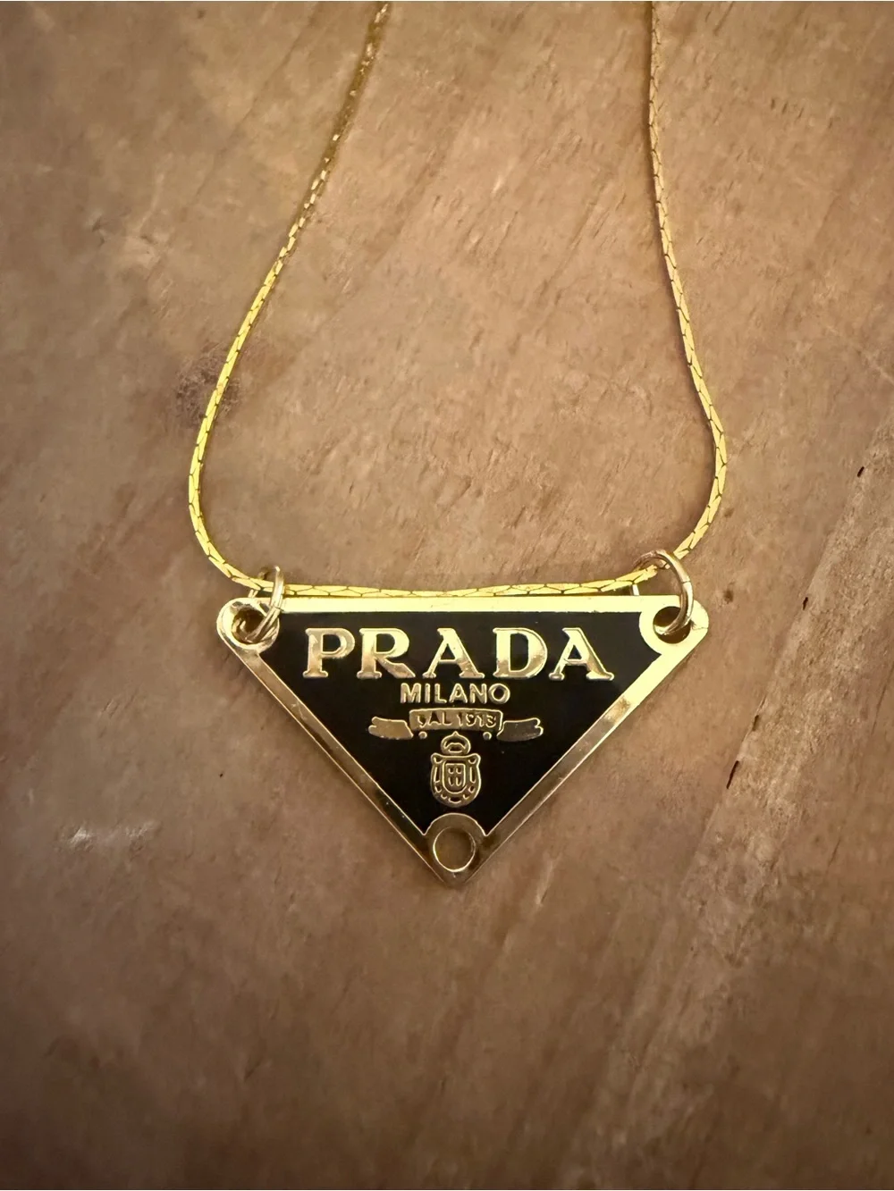 Designer inspired triangle necklace